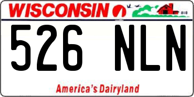 WI license plate 526NLN