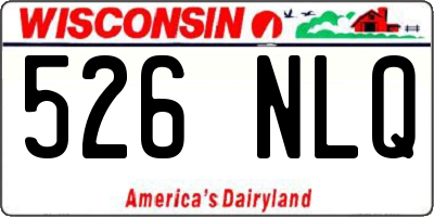 WI license plate 526NLQ
