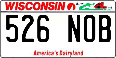 WI license plate 526NOB