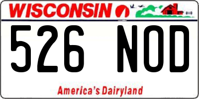 WI license plate 526NOD