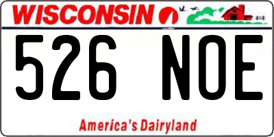 WI license plate 526NOE