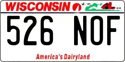WI license plate 526NOF