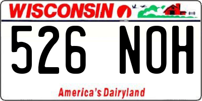 WI license plate 526NOH