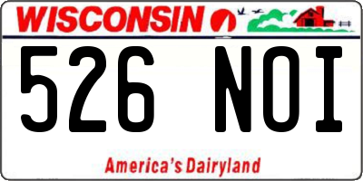 WI license plate 526NOI