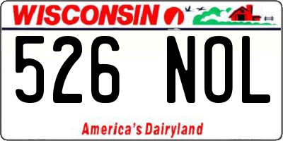 WI license plate 526NOL