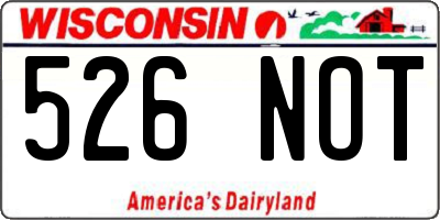 WI license plate 526NOT