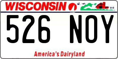 WI license plate 526NOY