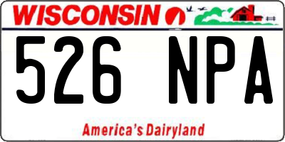 WI license plate 526NPA
