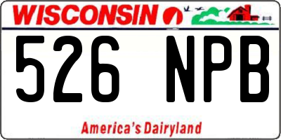 WI license plate 526NPB