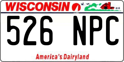 WI license plate 526NPC