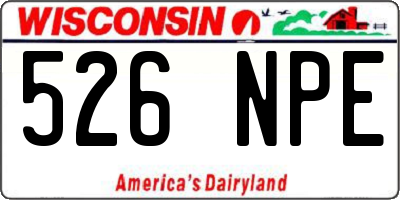 WI license plate 526NPE