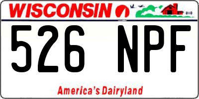 WI license plate 526NPF