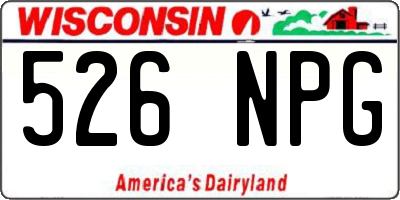WI license plate 526NPG