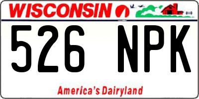 WI license plate 526NPK