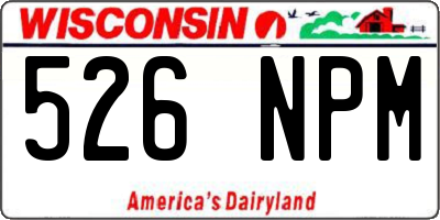 WI license plate 526NPM