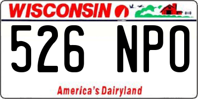 WI license plate 526NPO