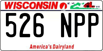 WI license plate 526NPP