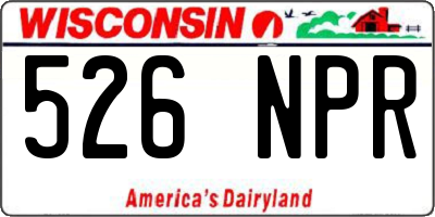 WI license plate 526NPR