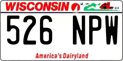WI license plate 526NPW