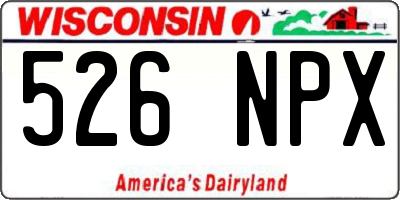 WI license plate 526NPX