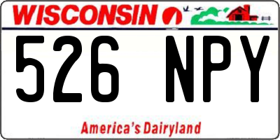 WI license plate 526NPY