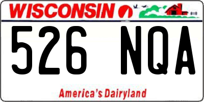 WI license plate 526NQA
