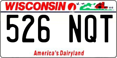 WI license plate 526NQT