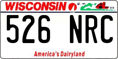 WI license plate 526NRC