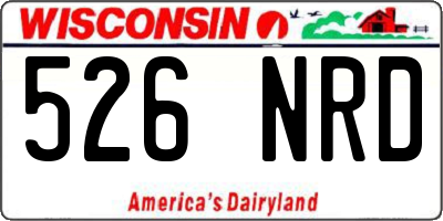 WI license plate 526NRD
