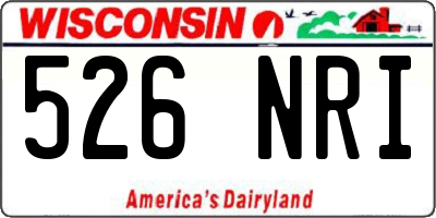WI license plate 526NRI