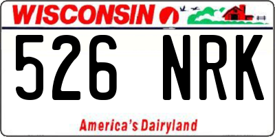 WI license plate 526NRK