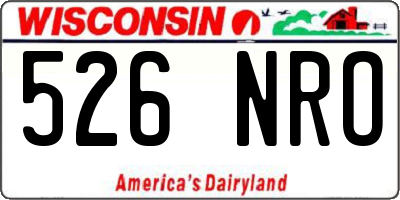 WI license plate 526NRO