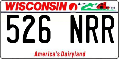 WI license plate 526NRR