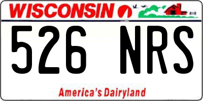 WI license plate 526NRS