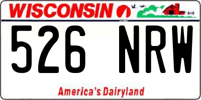 WI license plate 526NRW