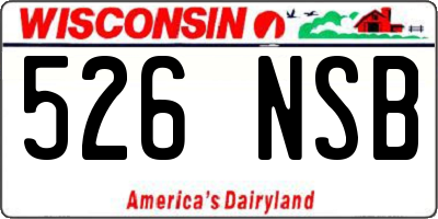WI license plate 526NSB