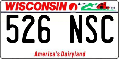 WI license plate 526NSC