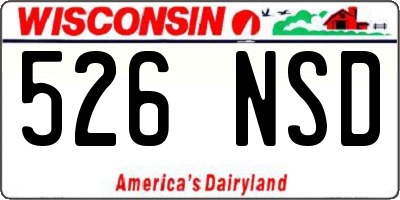 WI license plate 526NSD