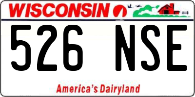 WI license plate 526NSE