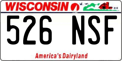 WI license plate 526NSF