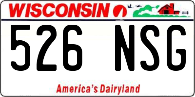 WI license plate 526NSG
