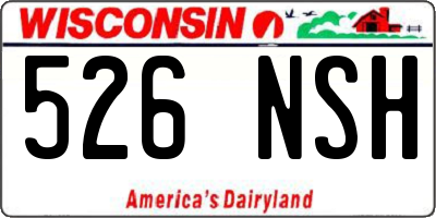 WI license plate 526NSH