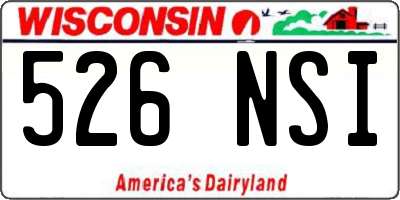 WI license plate 526NSI
