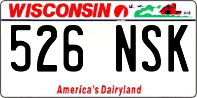 WI license plate 526NSK
