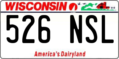 WI license plate 526NSL