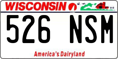 WI license plate 526NSM