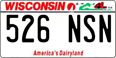 WI license plate 526NSN