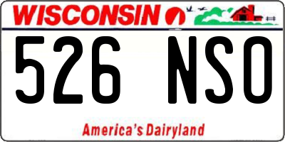 WI license plate 526NSO