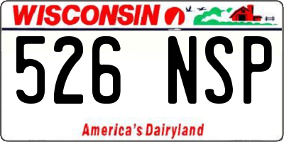 WI license plate 526NSP