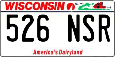 WI license plate 526NSR